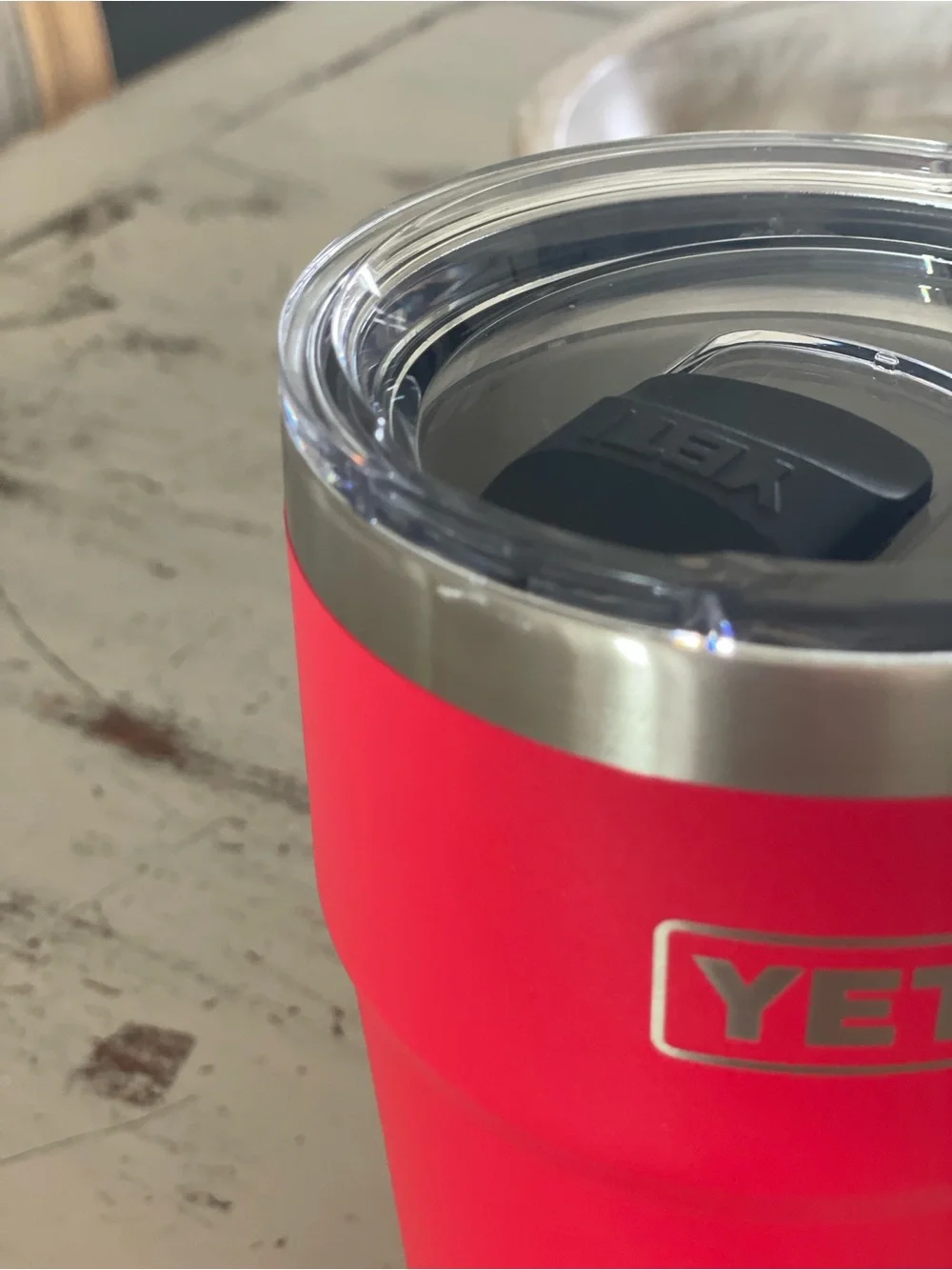 Yeti Red Stainless Insulated Cup with Clear Lid 30oz